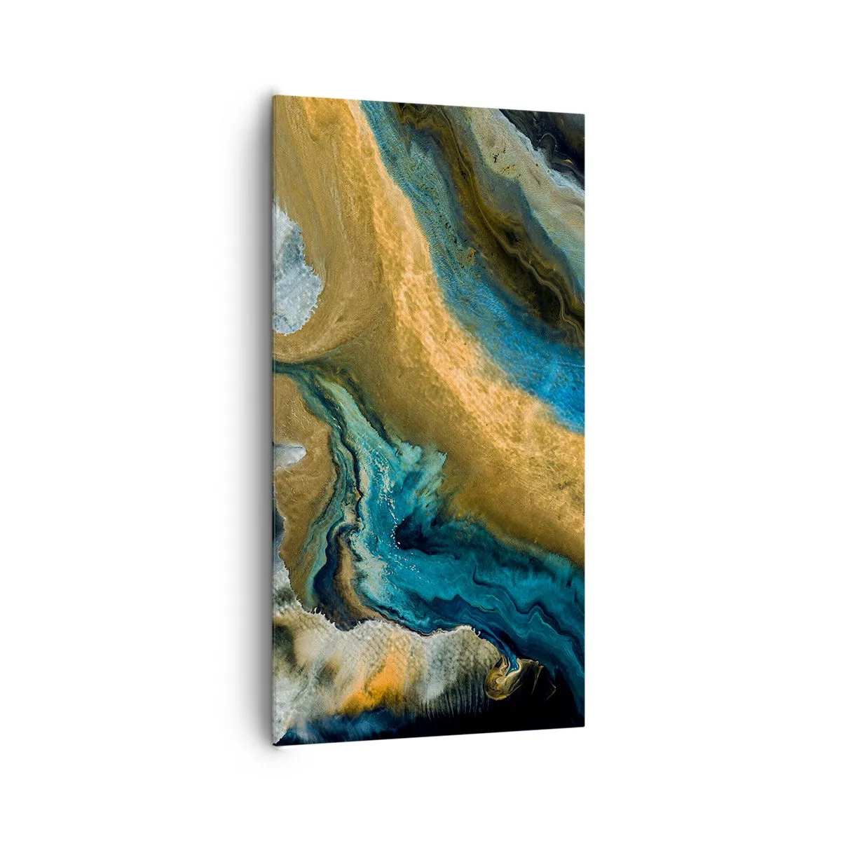 Tablou pe pânză - Albastru - galben - influență reciprocă - 65x120 cm