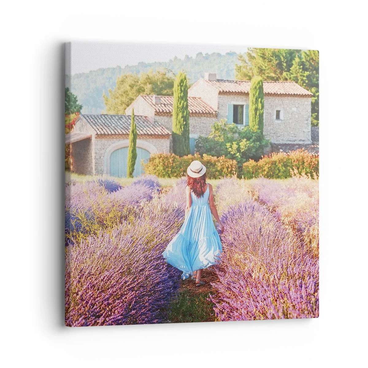 Tablou pe pânză - Fata de lavandă - 30x30 cm