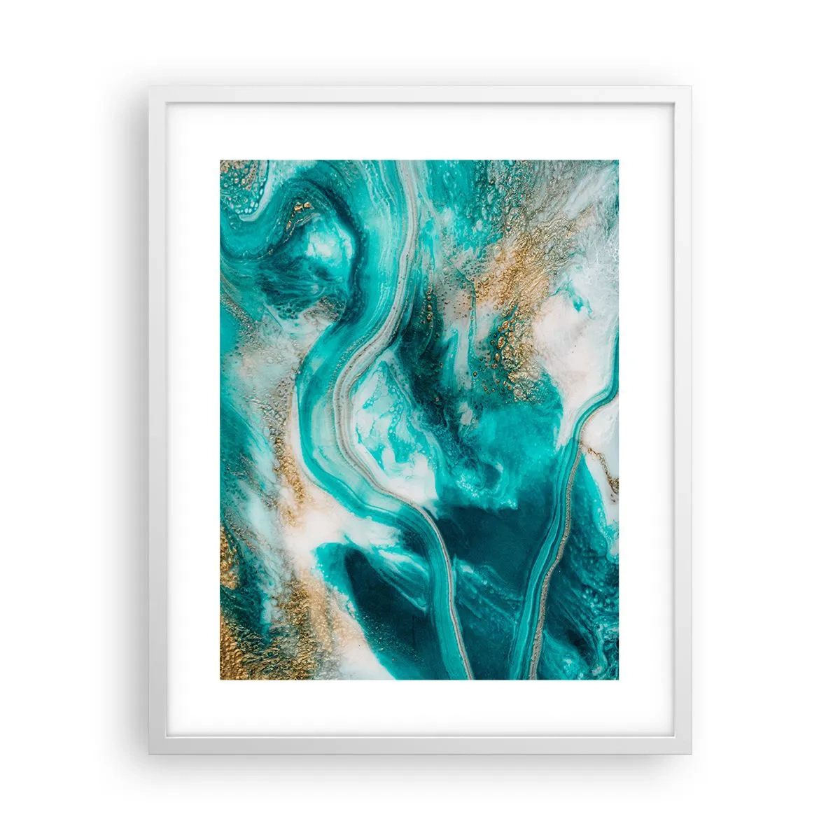 Poster în ramă albă - Râul de aur - 40x50 cm