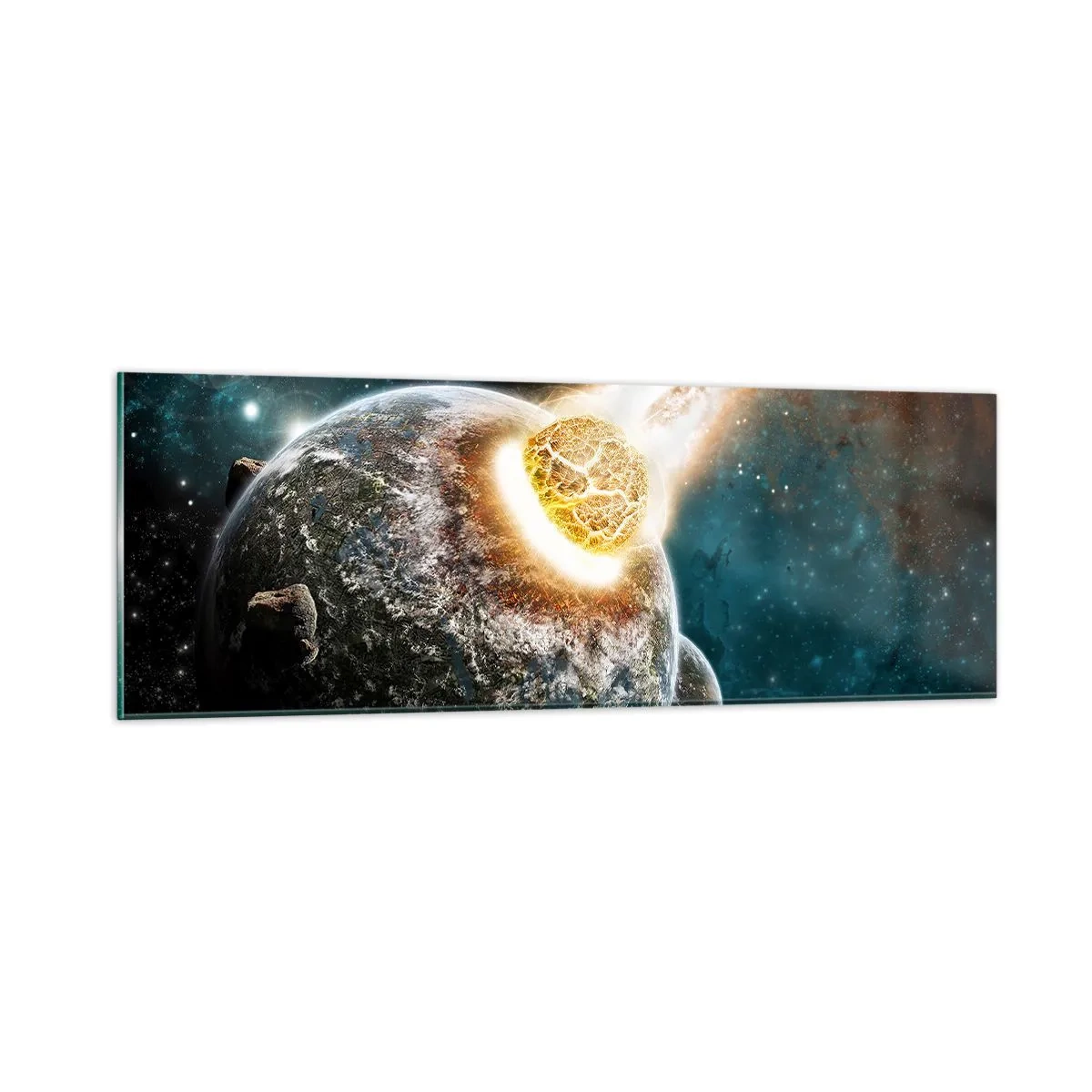 Tablou pe sticlă - Anihilare sau naștere? - 90x30 cm