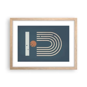 Poster în ramă de stejar deschis - Geometrie în funcție de rodie - 40x30 cm