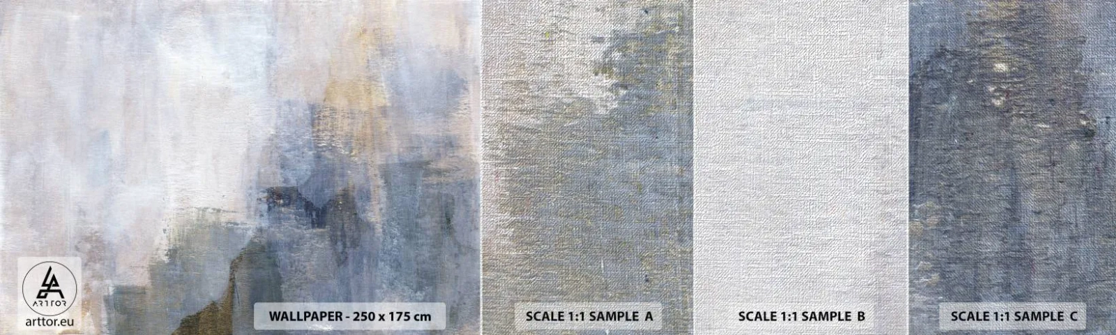 Mostră tapet Premium Canvas - Tonuri și acorduri de culoare - Abstracția, Bucată, Pictura - 100x30 cm