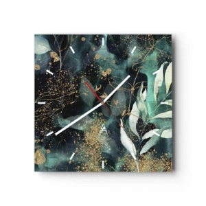 Ceas de perete - Ceas pe sticlă - Grădina fermecată - 40x40 cm