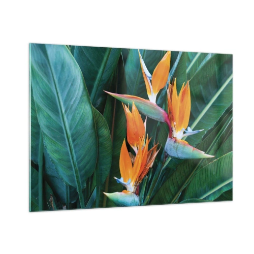 Tablou pe sticlă - Este o floare sau o pasăre? - 100x70 cm