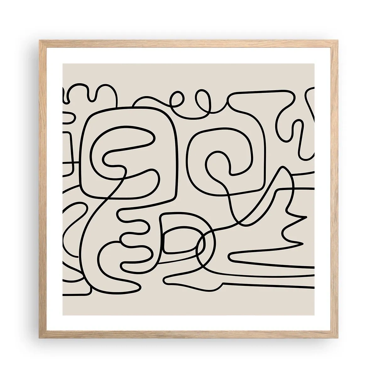 Poster în ramă de stejar deschis - Pe traseu - 60x60 cm