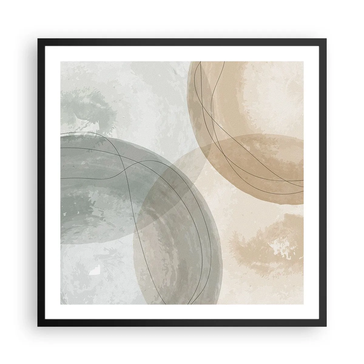 Poster în ramă neagră - Întrepătrunderea lumilor - 60x60 cm