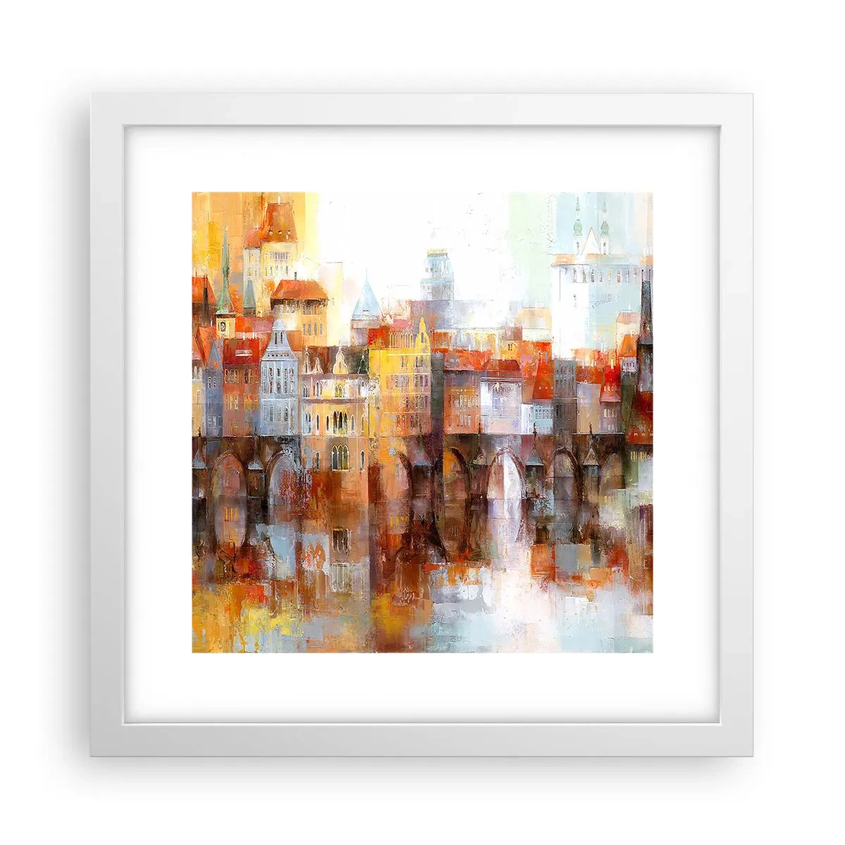 Poster în ramă albă - Frumos și sub pod - 30x30 cm