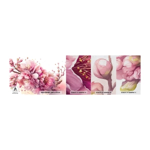 Mostră tapet Premium Canvas - Flori de cireș - Înflorit, Floare, Acuarelă - 100x30 cm