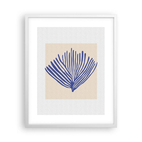 Poster în ramă albă - Evantai albastru - 40x50 cm