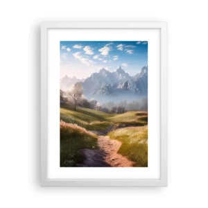 Poster în ramă albă - Valea idilică - 30x40 cm