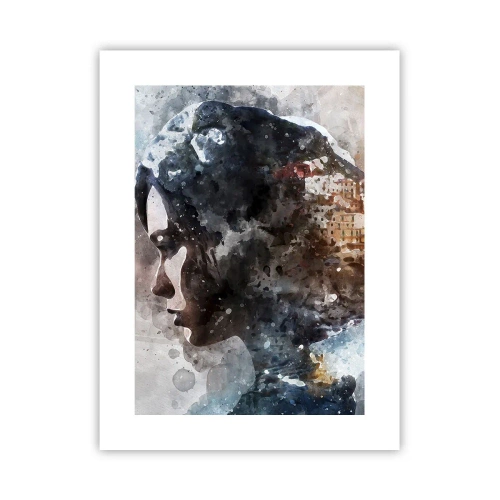 Poster - Povestea unei fete cu un oraș în fundal - 30x40 cm