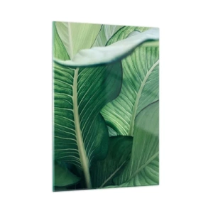 Tablou pe sticlă - Viață intensă în verde - 50x70 cm