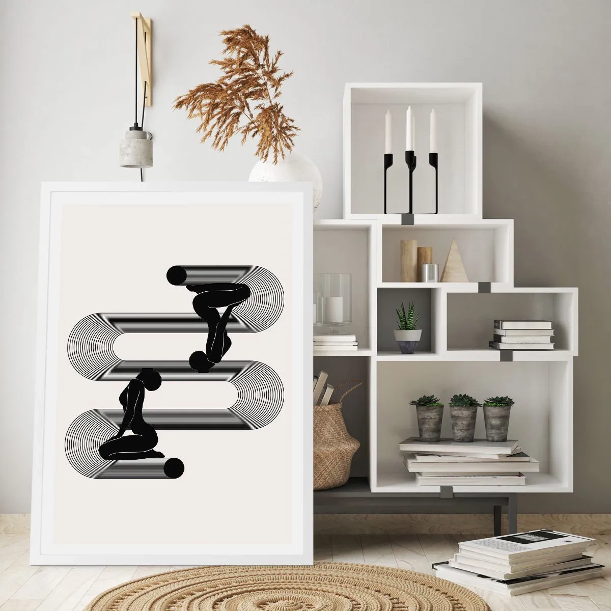 Poster în ramă albă - Simetrie senzuală - 40x50 cm