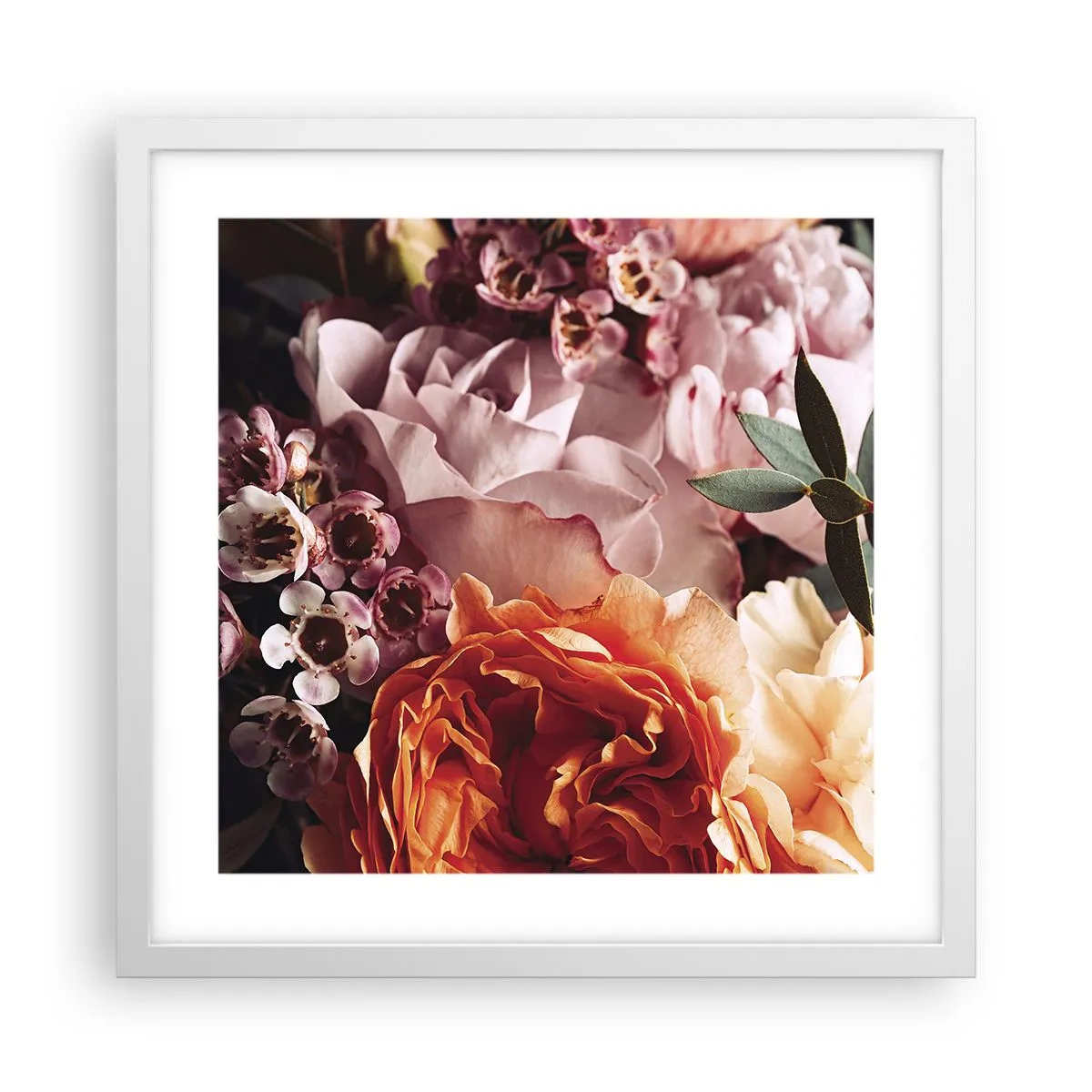 Poster în ramă albă - Înghesuite în frumusețe - 40x40 cm