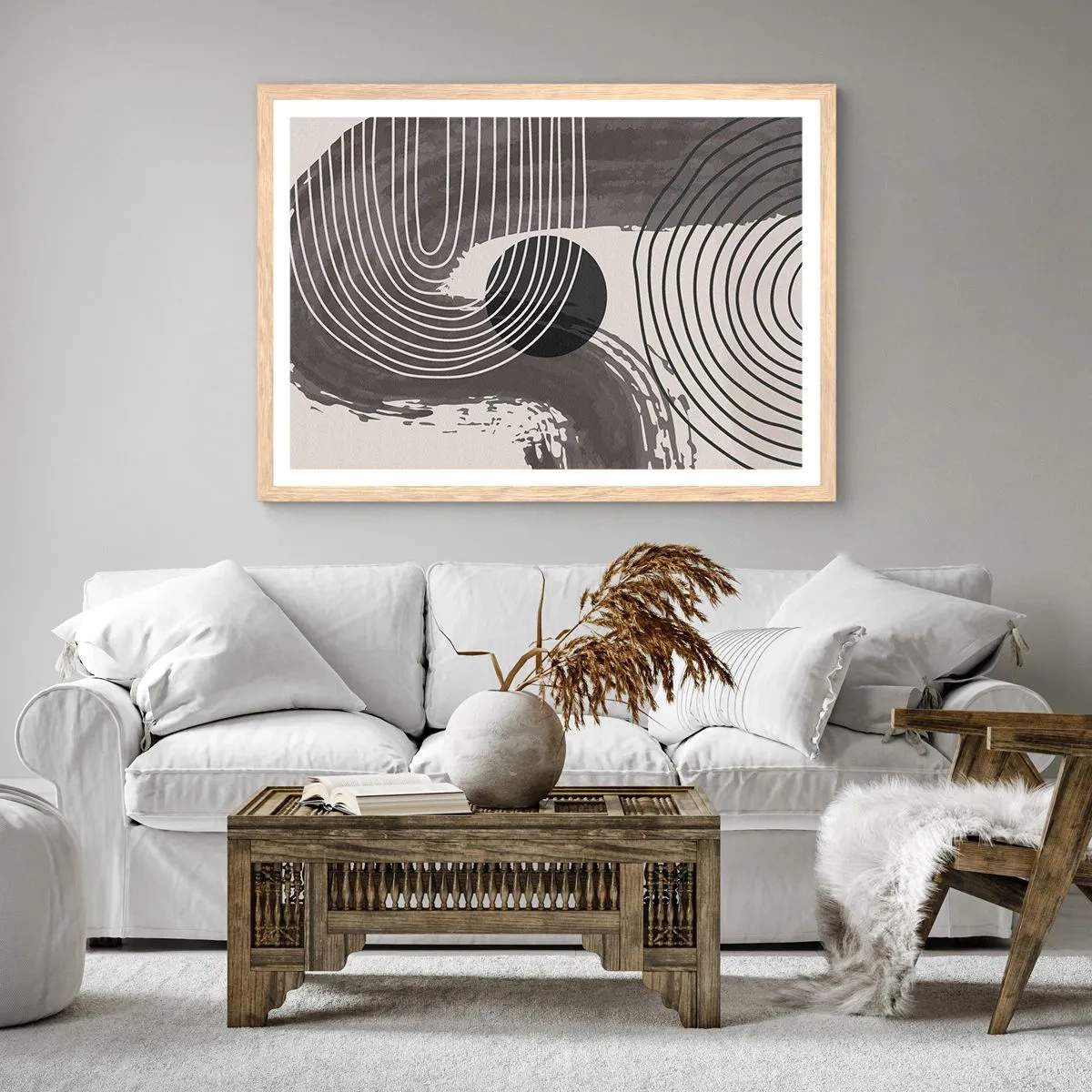 Poster în ramă de stejar deschis - Ovalul câștigă - 91x61 cm