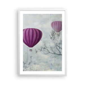 Poster în ramă albă - Ca niște nave pe cer - 50x70 cm