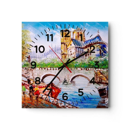 Ceas de perete - Ceas pe sticlă - Timpul lor nu trece niciodată - 30x30 cm