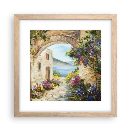 Poster în ramă de stejar deschis - Farmecul peisajului de coastă - 30x30 cm