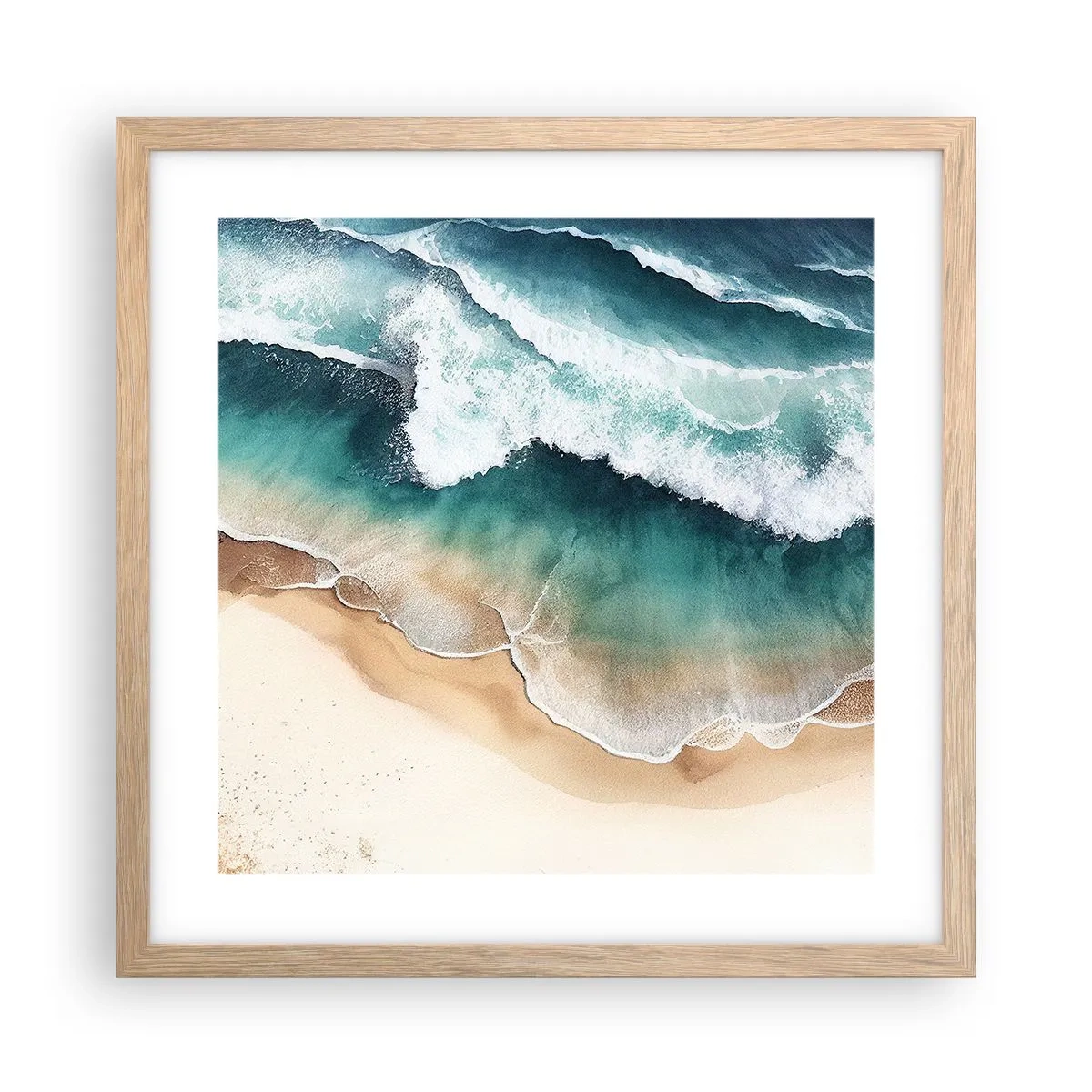 Poster în ramă de stejar deschis - Întâlnire eternă - 40x40 cm