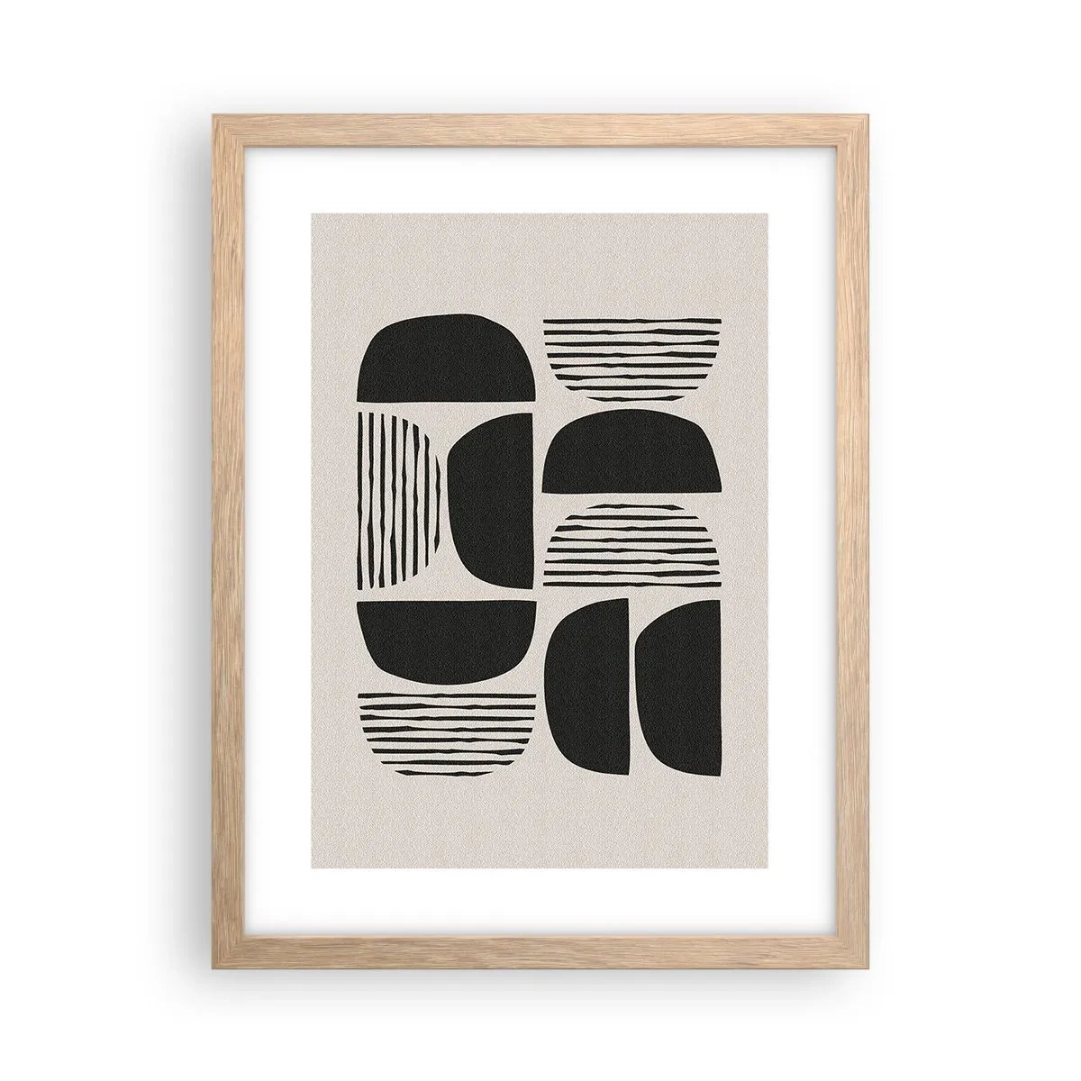 Poster în ramă de stejar deschis - Jumătăți necomplete - 30x40 cm