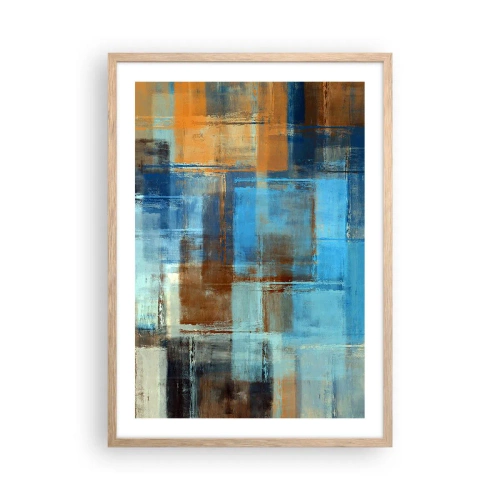 Poster în ramă de stejar deschis - Prin valul albastru - 50x70 cm