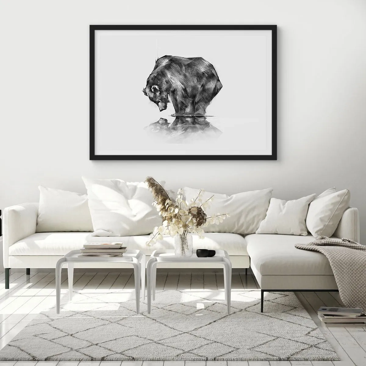 Poster în ramă neagră - Mă bucur să văd pe cineva apropiat - 100x70 cm