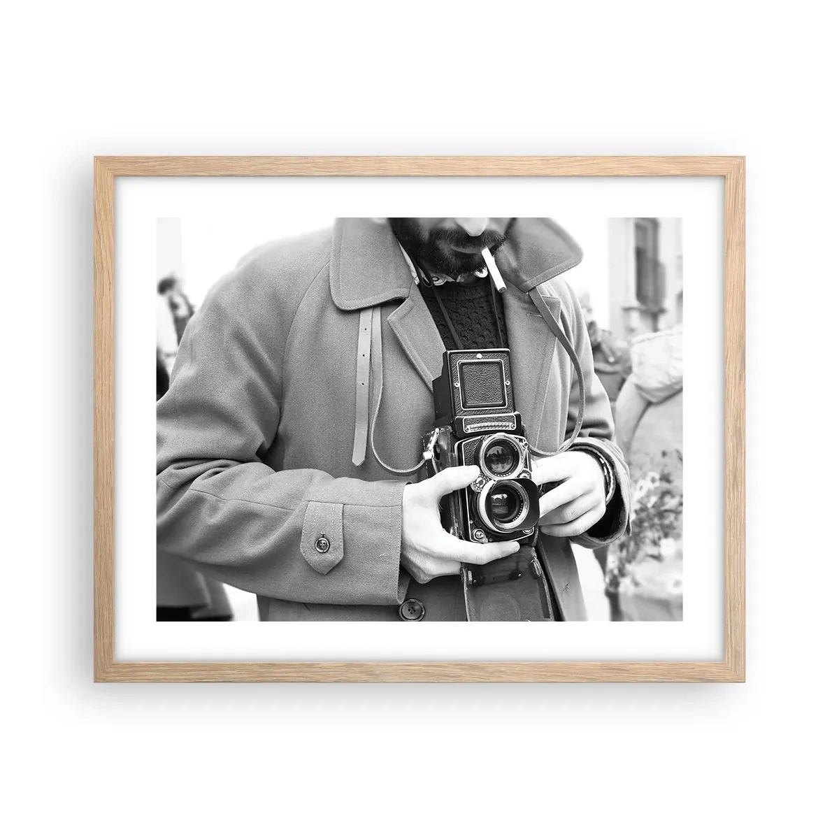 Poster în ramă de stejar deschis - În stilul retro - 50x40 cm