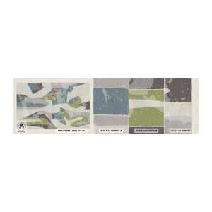 Mostră tapet autocolant Deluxe Sticker - Compoziție din spatele geamului - Forme, Abstracția, Pastel - 100x30 cm