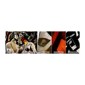 Mostră de Tapet Standard Eco - Sărut statuar - Cuplu îndrăgostit, Cubism, Pup - 100x30 cm