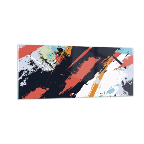 Tablou pe sticlă - Compoziție dinamică - 100x40 cm