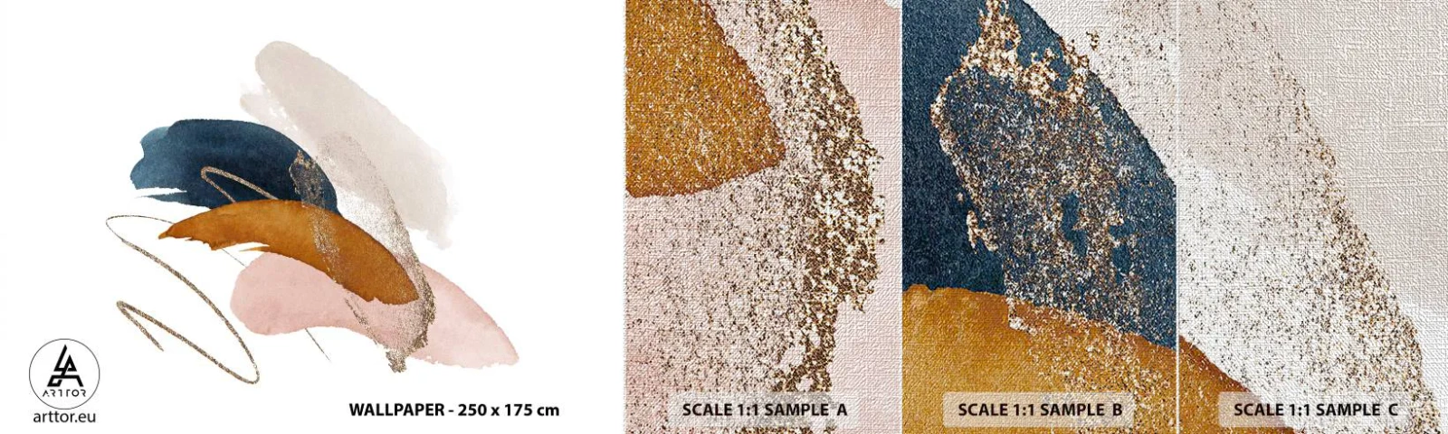 Mostră tapet Premium Canvas - Compoziție înaripată - Abstracția, Bucată, Proiecta - 100x30 cm