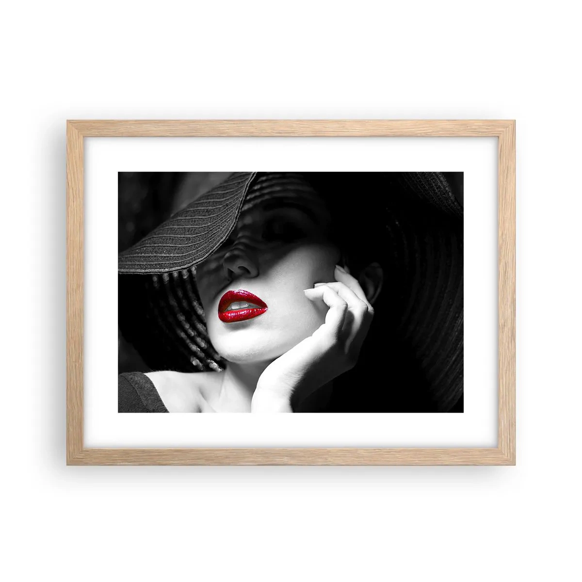 Poster în ramă de stejar deschis - Studiu în stacojiu - 40x30 cm