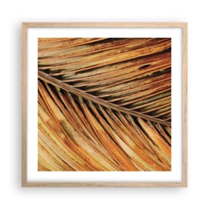 Poster în ramă de stejar deschis - Aur de nucă de cocos - 50x50 cm