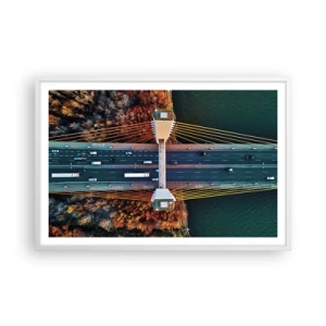 Poster în ramă albă - Din pădure spre apă - 91x61 cm