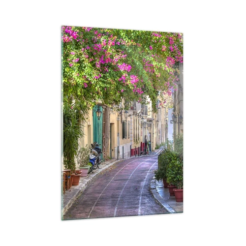 Tablou pe sticlă - Alee înfloritoare - 50x70 cm