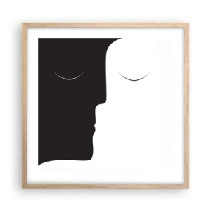 Poster în ramă de stejar deschis - Unitatea contrariilor - 50x50 cm