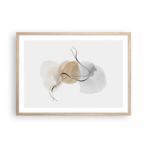 Poster în ramă de stejar deschis - Mărgele de aer - 70x50 cm