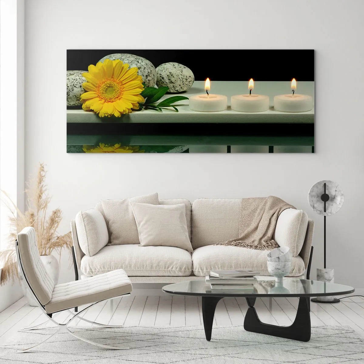 Tablou pe sticlă - Calmarea simțurilor - 90x30 cm