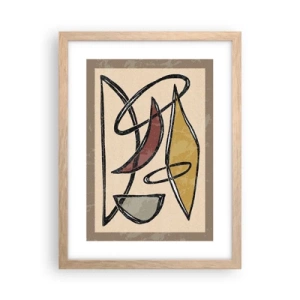 Poster în ramă de stejar deschis - Compoziție - arcuri și ovale - 30x40 cm