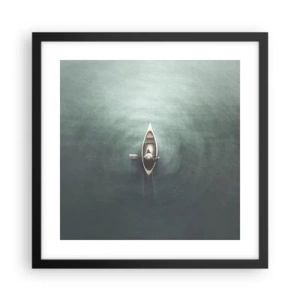 Poster în ramă neagră - Peste lacul luminat de lună - 40x40 cm