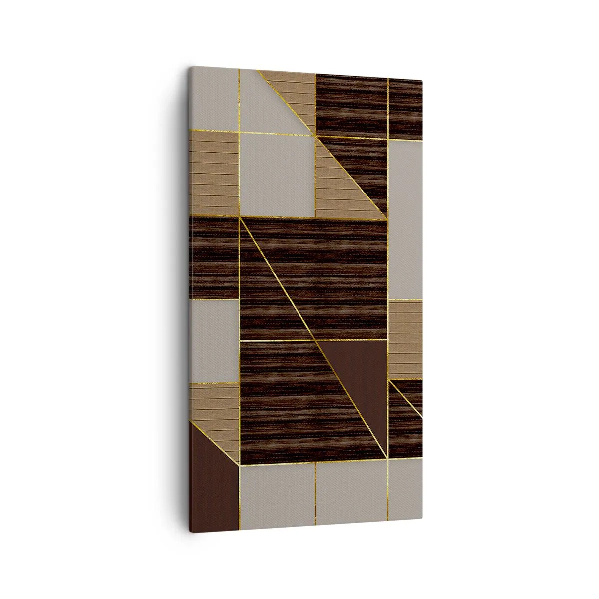 Tablou pe pânză - Un mozaic de maro și auriu - 45x80 cm