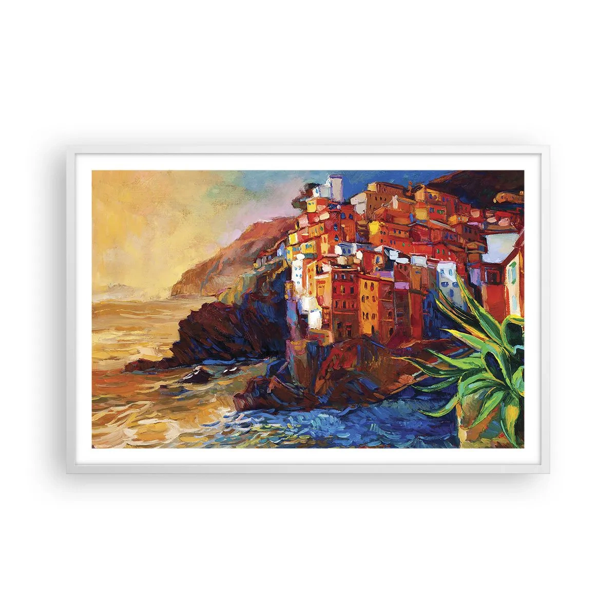 Poster în ramă albă - Oraș italian de vis - 91x61 cm