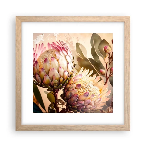 Poster în ramă de stejar deschis - Îmbrățișare cu tandrețe - 30x30 cm