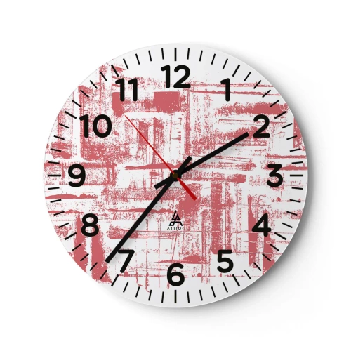 Ceas de perete - Ceas pe sticlă - Orașul roșu - 30x30 cm