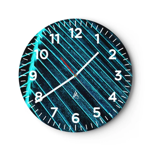 Ceas de perete - Ceas pe sticlă - Textura verdelui - 40x40 cm