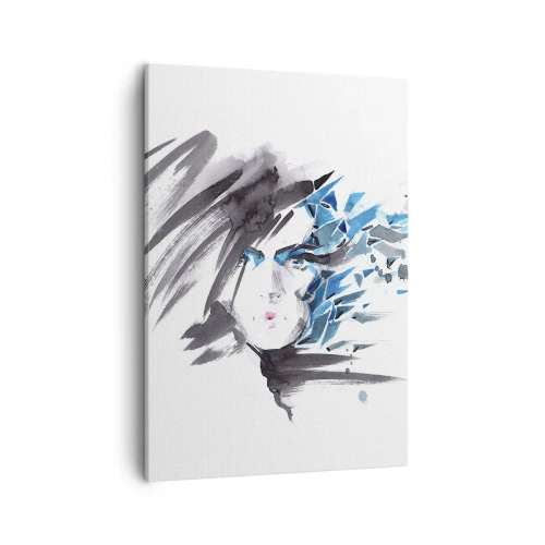 Tablou pe pânză - Portret senzual în gri și albastru - 50x70 cm