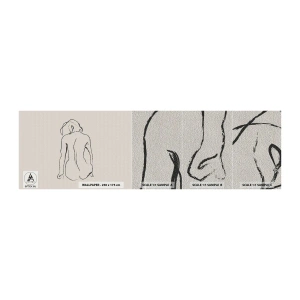 Mostră tapet Premium Sand - Nud de fată - act, Linia, Desen - 100x30 cm