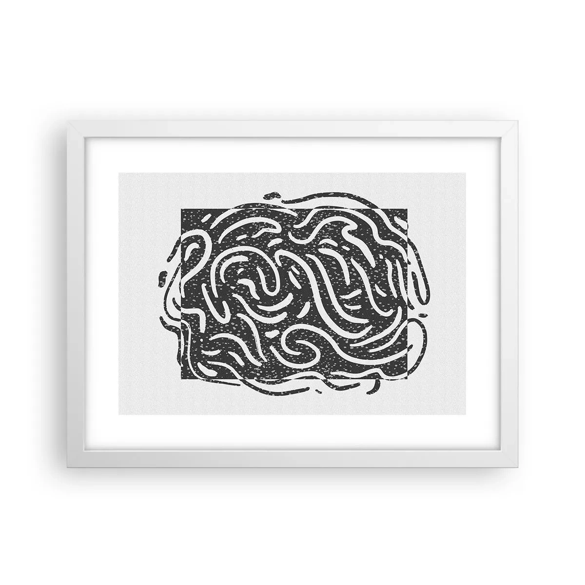 Poster în ramă albă - Abstracție: dansul bucuriei - 40x30 cm