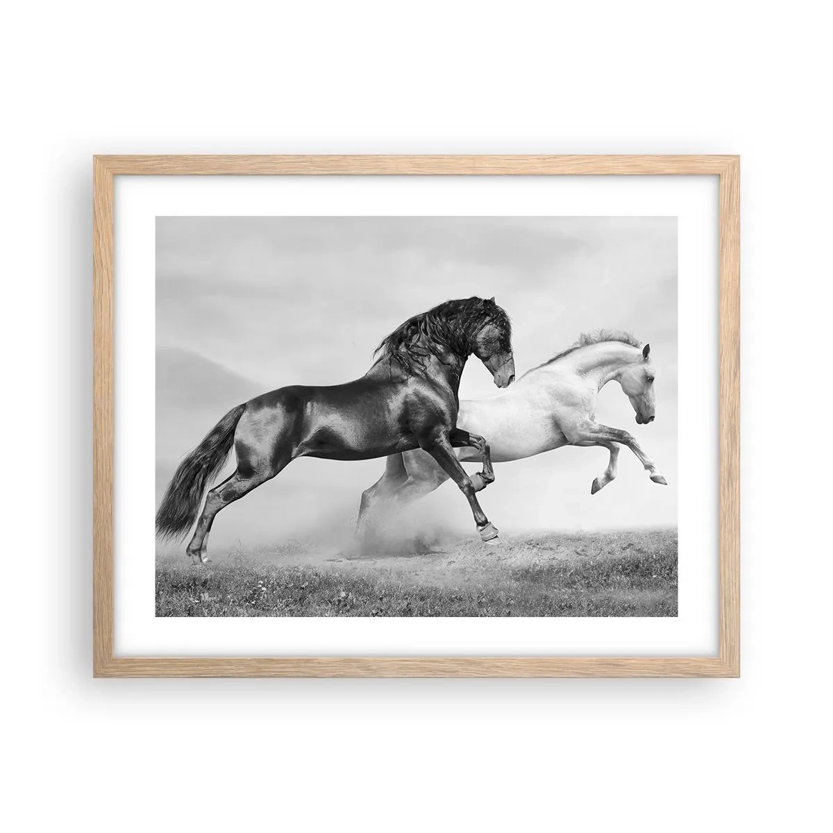 Poster în ramă de stejar deschis - Îngeri și demoni - 50x40 cm