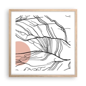 Poster în ramă de stejar deschis - Într-o rețea de crengi - 50x50 cm